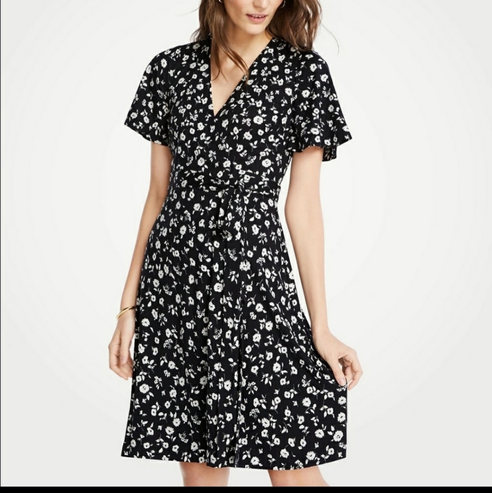 Ann Taylor floral wrap dress